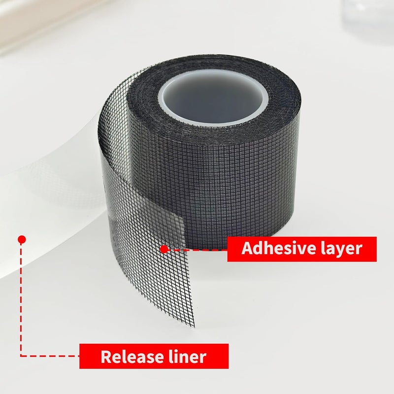 Tapesky Windows Screen Repair Tape, 2 in x 20 FT Strong Adhesive Fiberglass Mesh Patch Tape, Waterproof Screen Rrepair Kit for Windows or Doors - Image 4